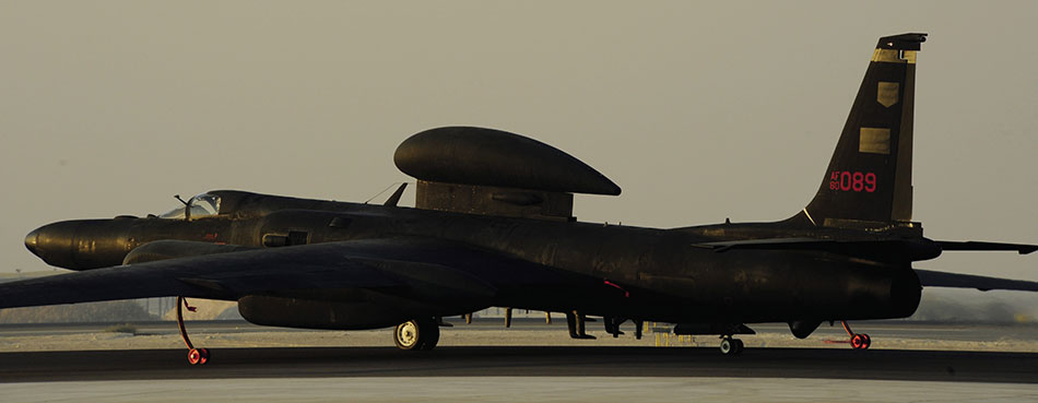 U-2 Dragon Lady taxis for takeoff in Southwest Asia (U.S. Air Force/Eric Harris)