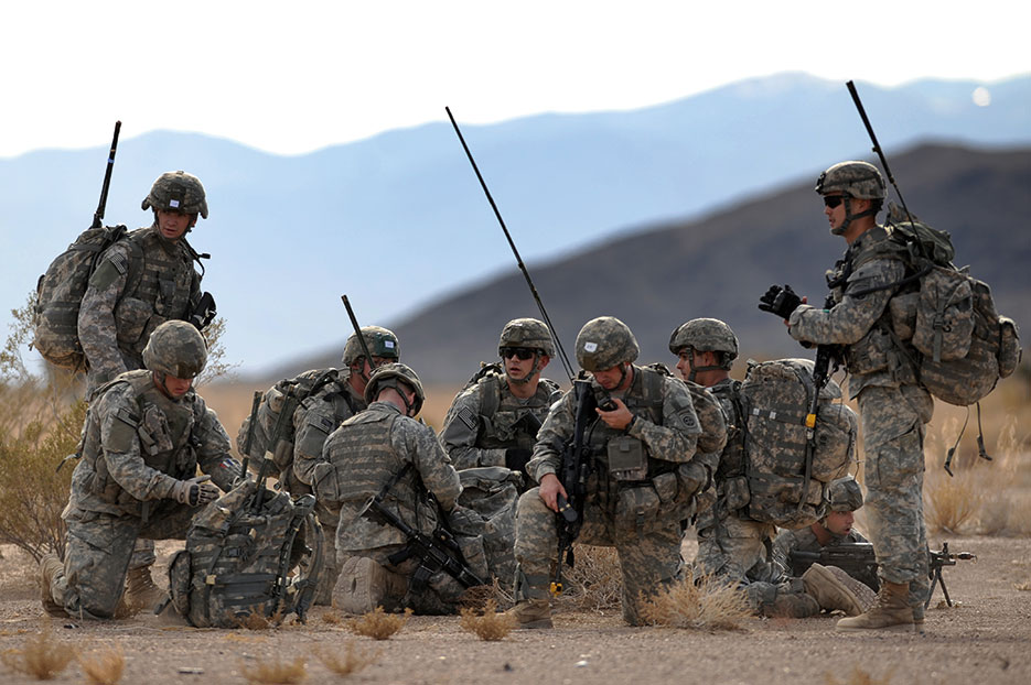 Soldiers rally in urban operations complex at Nevada Test and Training Range (U.S. Air Force/ Michael R. Holzworth)