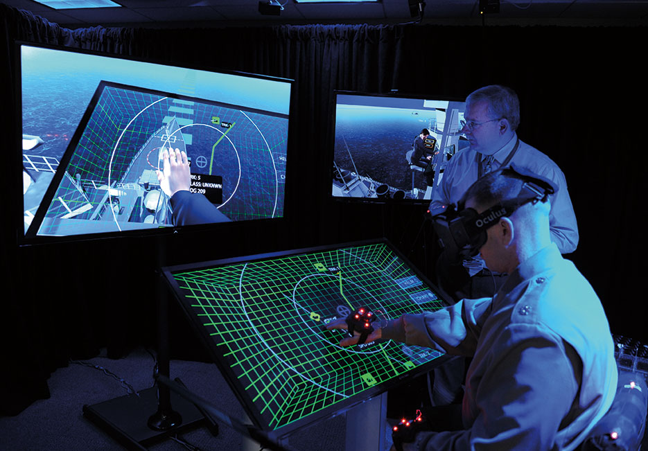 Office of Naval Research Project BlueShark creates high-tech, futuristic environment to demonstrate what operational work environments might look like and what emerging innovative technologies might provide in next decade (U.S. Navy/John F. Williams)