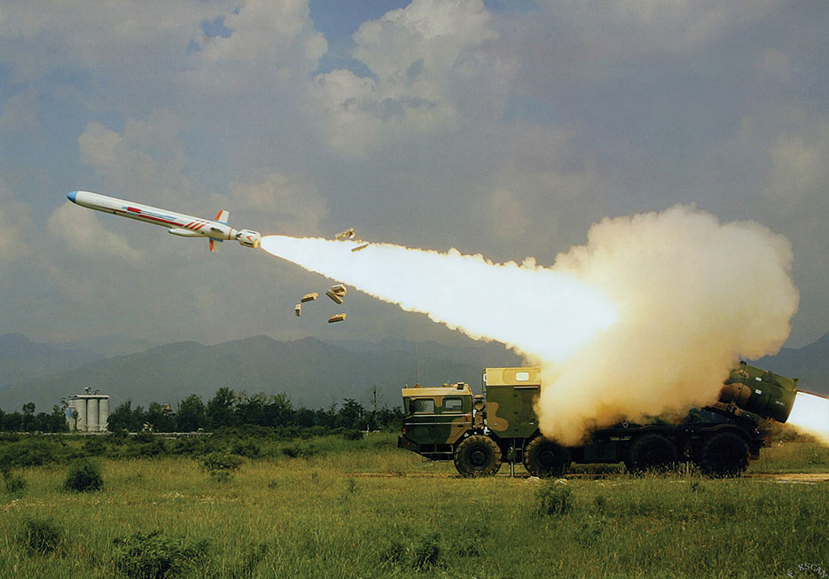 YJ-62 antiship cruise missile launched by transporter erector launcher (Courtesy Sino Defense)