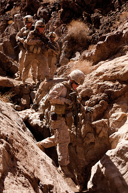 U.S. Marines escort U.S. and British geologists through rugged terrain in Helmand Province to find rare minerals in attempt to boost Afghanistan’s economy (U.S. Marine Corps/Christopher R. Rye)