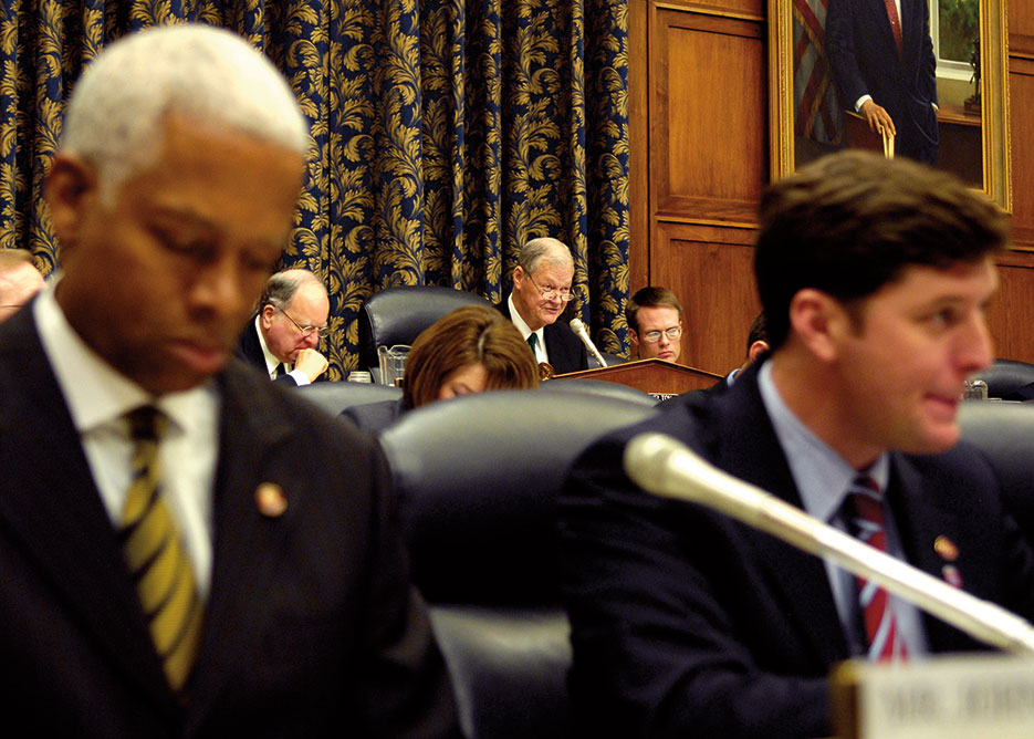 Representative Ike Skelton, then Chairman of the House Armed Services Committee, begins hearing on Iraq, January 2007 (U.S. Air Force/D. Myles Cullen)