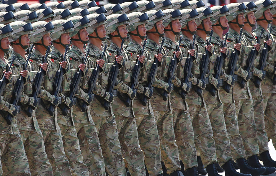 Chinese troops during military parade marking 70th anniversary of victory of 'Chinese People’s Resistance against Japanese Aggression and World Anti-Fascist War' at Tiananmen Square, Beijing, September 3, 2015 (EPA/Wu Hong)