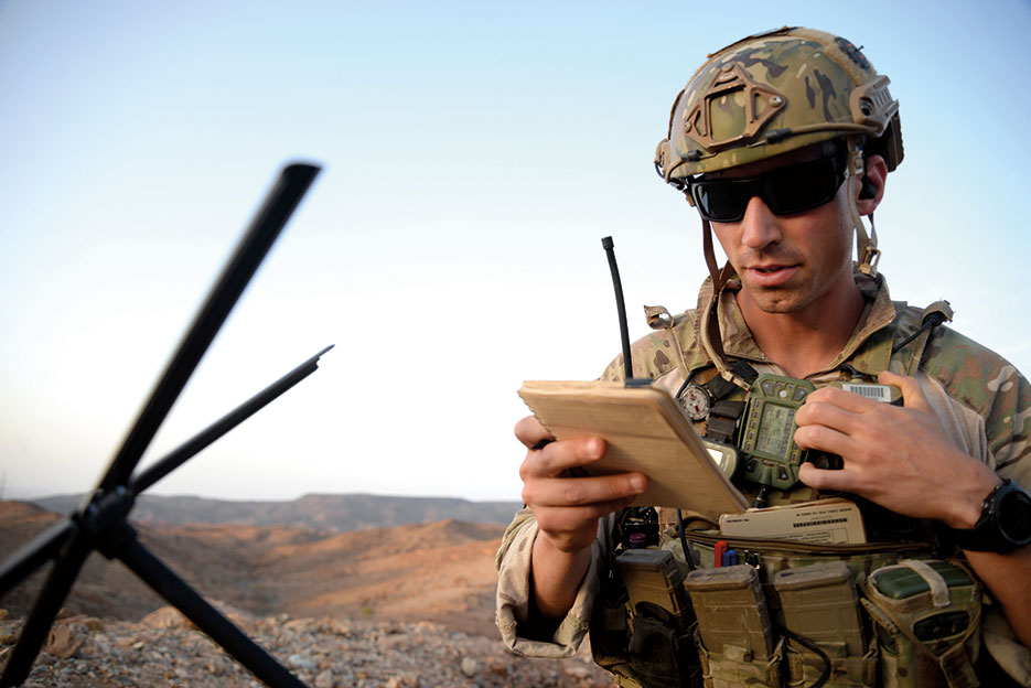 U.S. Airman communicates with French air force pilots during tactical exercise in Djibouti, February 24, 2016 (U.S. Air Force/Kate Thornton)