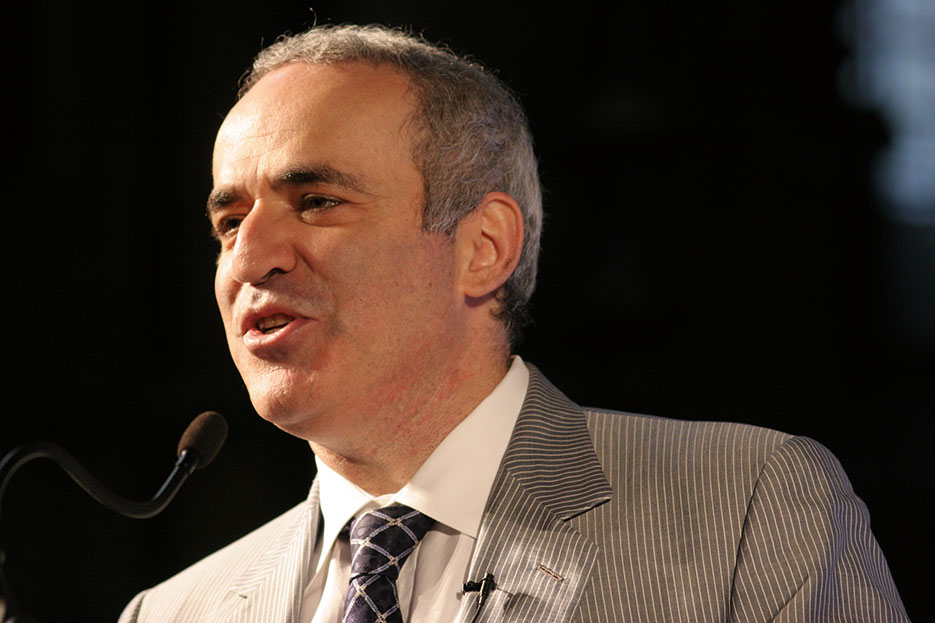 Garry Kasparov, chess grandmaster and former world champion, speaking at Turing centennial conference at Manchester, June 25, 2012 (Courtesy David Monniaux)