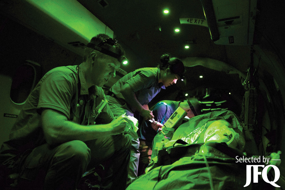 U.S. Airmen perform medical casualty care response exercise