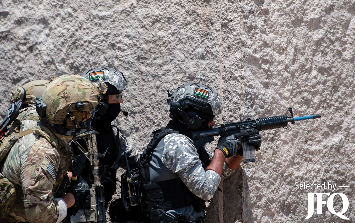 U.S. Army and Indian marine commandos special operations forces conduct special operations urban combat training