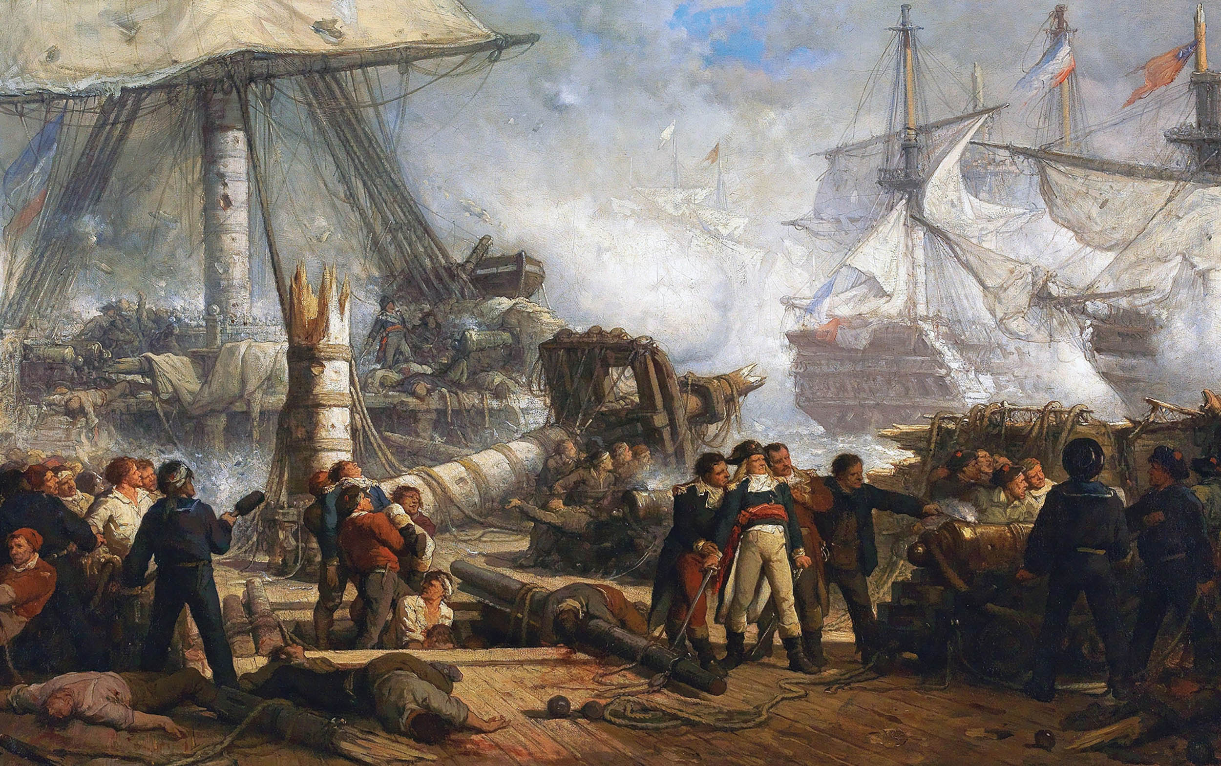 iLord Nelson at the Battle of Trafalgar, oil on canvas