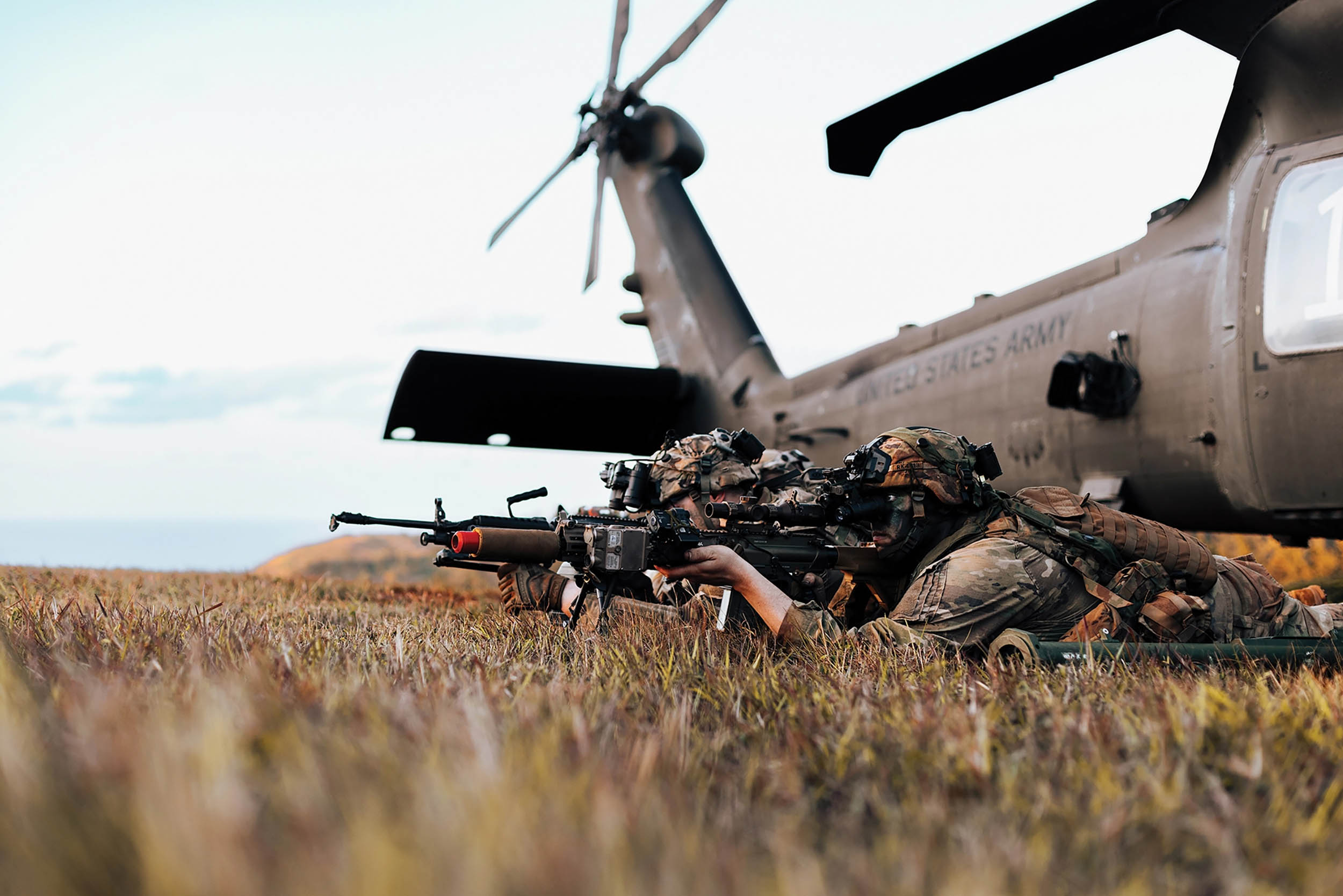 Army Soldiers conduct battalion air assault exercise for platoon situational training exercise, on Oahu, Hawaii