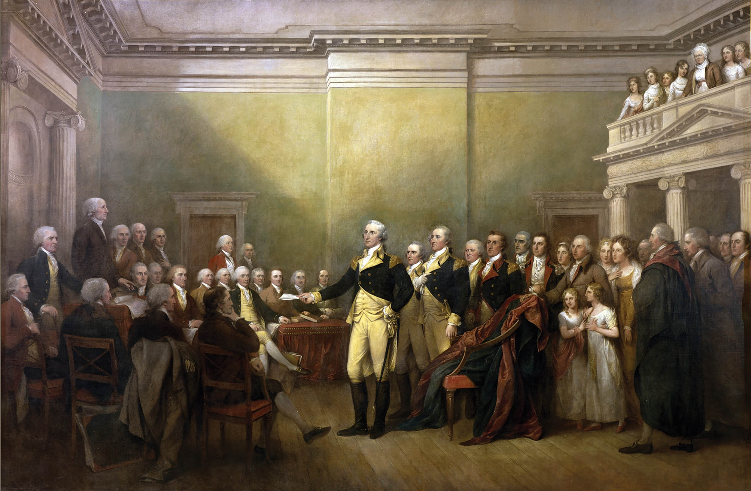 General George Washington Resigning His Commission, by John Trumbull, 1817–1824, oil on canvas, U.S. Capitol rotunda (Architect of the Capitol)