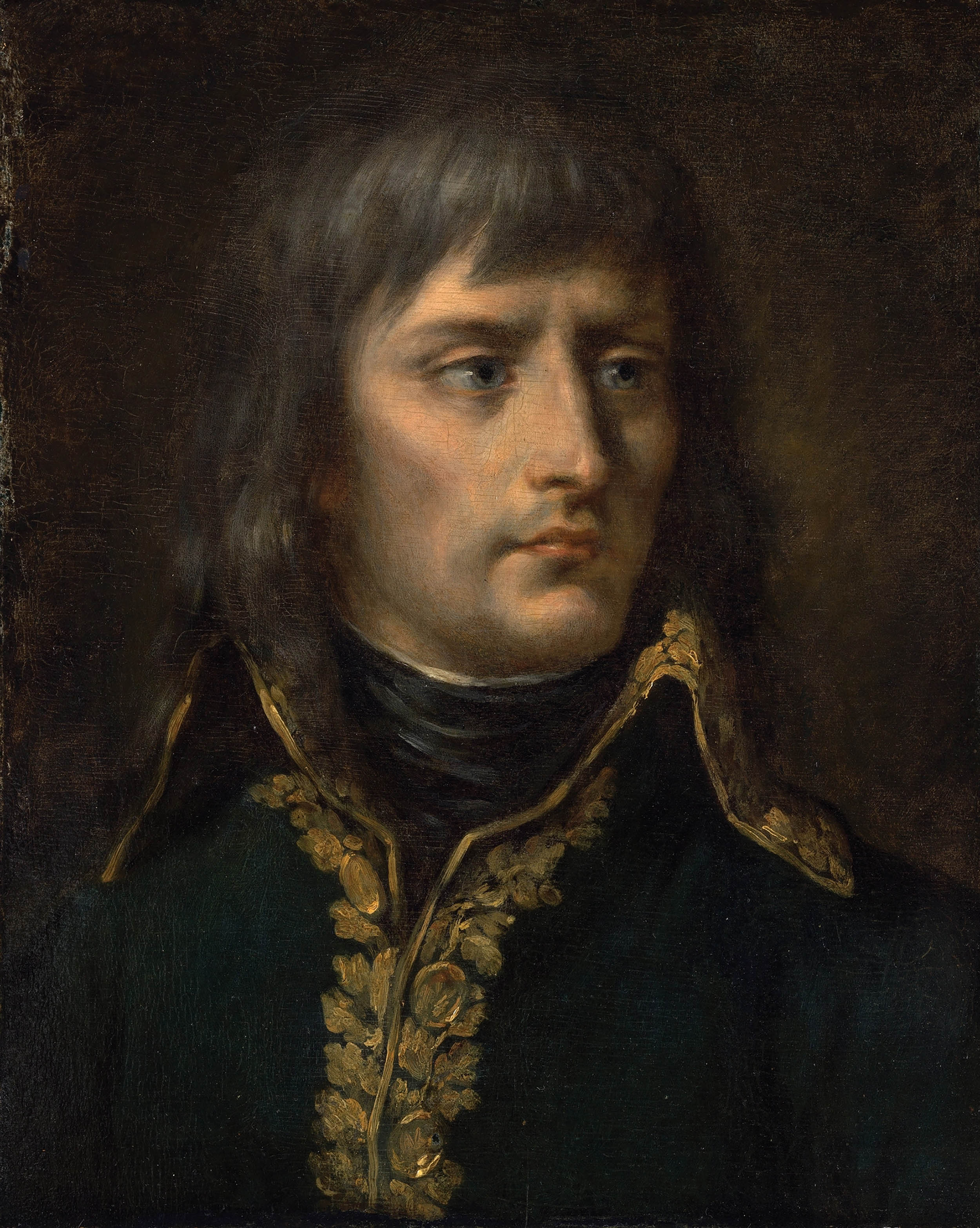 Napoleon Bonaparte, French painting probably based on 1798 engraving by Elisabeth Herhan and Franz Gabriel Fiesinger, after drawing by Jean Urbain Guérin, oil on wood (Metropolitan Museum of Art)