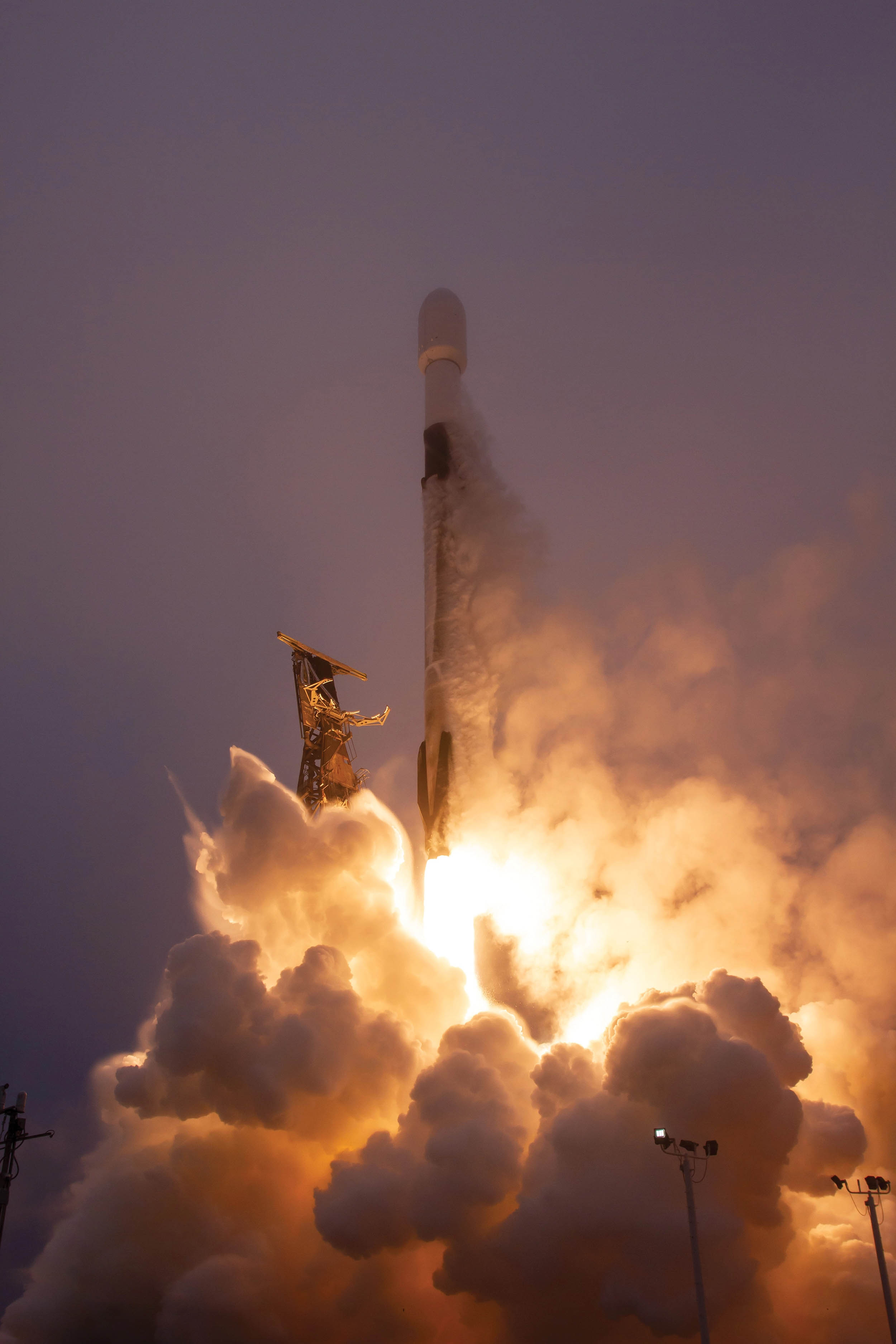 SpaceX Falcon 9 reusable, two-stage rocket from Vandenberg Space Force Base, California, launches first set of Space Development Agency’s Tranche 0 of Proliferated Warfighter Space Architecture satellites, April 2, 2023 (SpaceX)