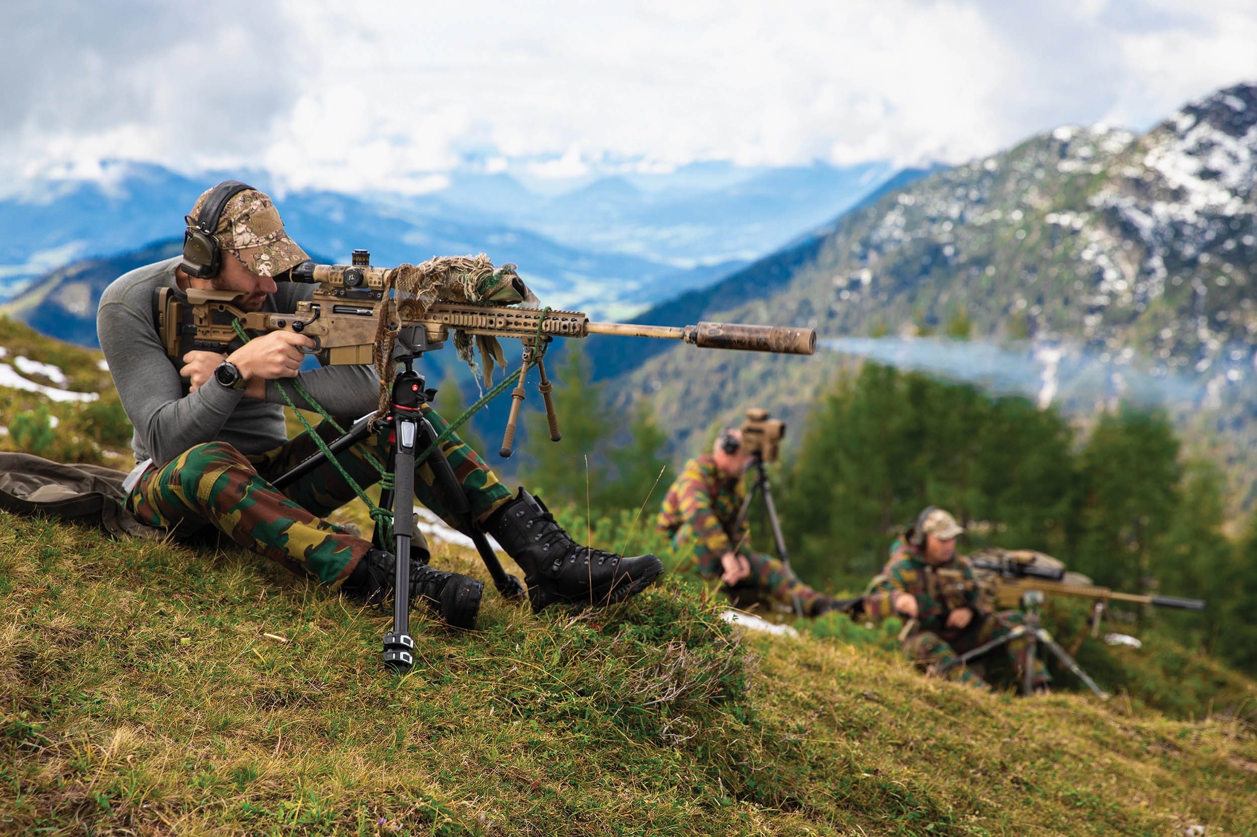 Belgian special forces sniper teams fire on longrange targets from elevated shooting range during International Special Training Centre High-Angle/Urban Course, at Hochfilzen Training Area, Austria, September 30, 2020 (U.S. Army/Patrik Orcutt)