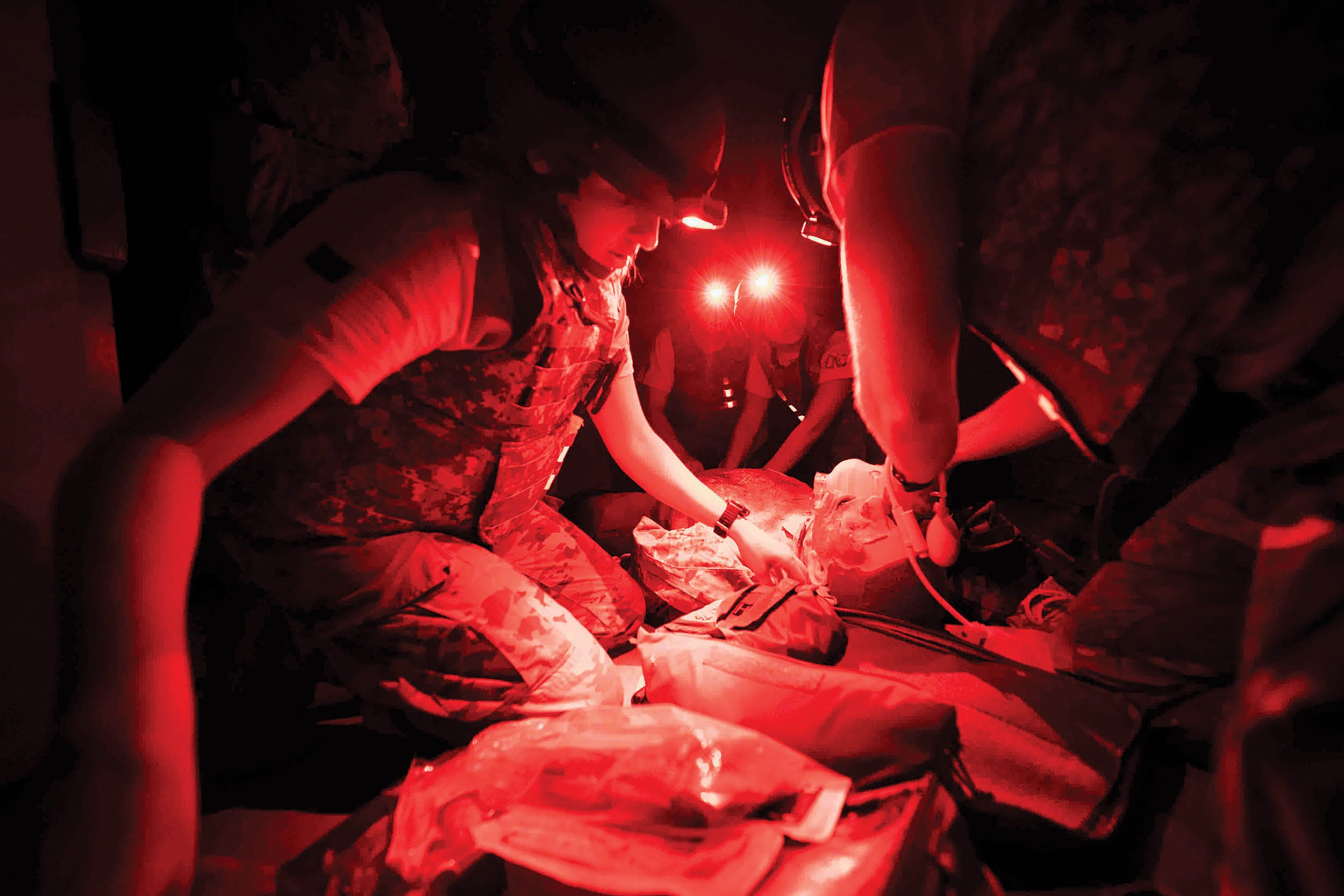 Air Force medics treat simulated patient during Medic Rodeo at Melrose Air Force Range’s Training Area 3B, New Mexico, August 23, 2023 (U.S. Air Force/Elora J. McCutcheon)