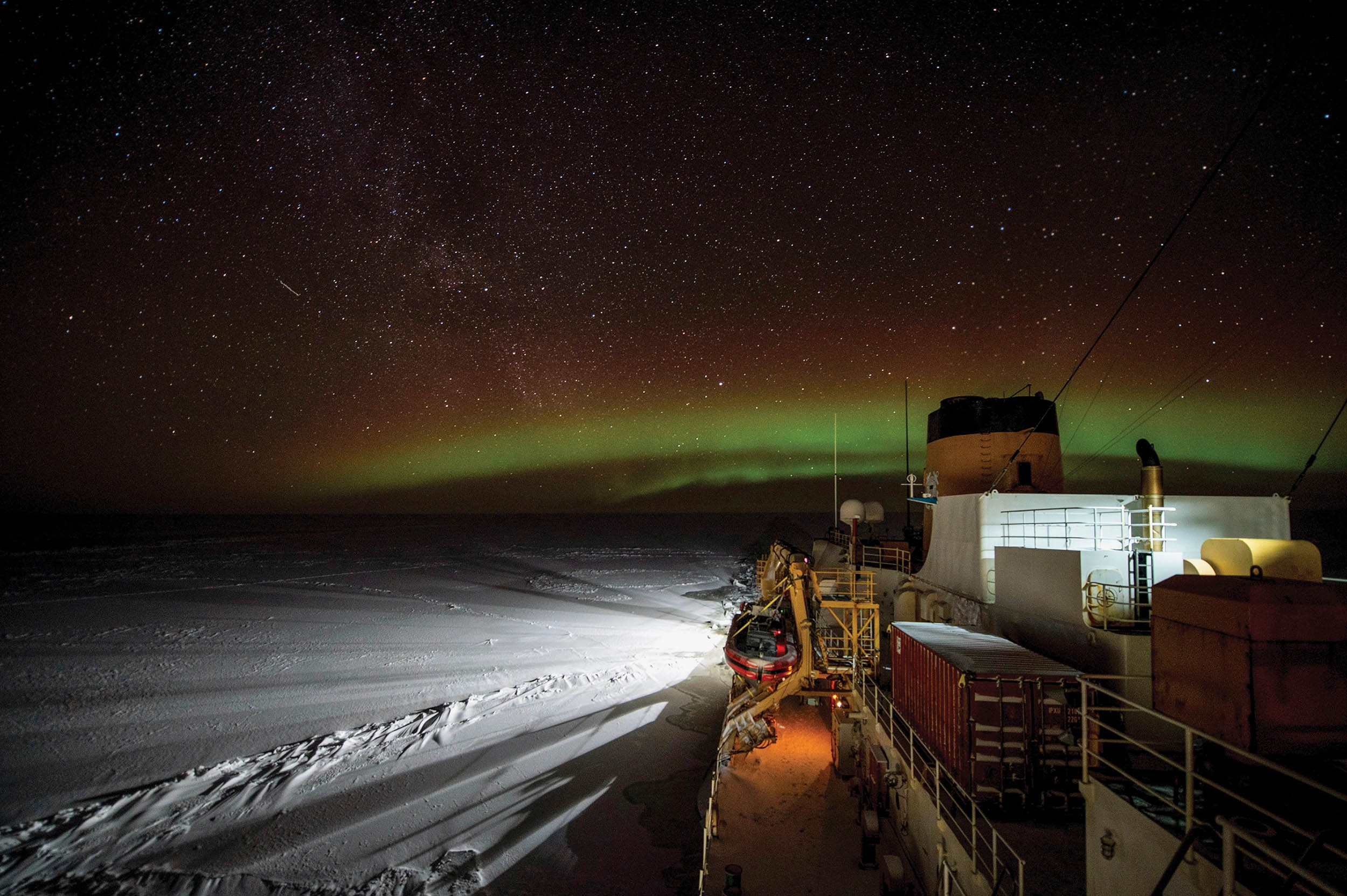 USCGC Polar Star transits south in Bering Strait, January 19, 2021 (U.S. Coast Guard/Cynthia Oldham)