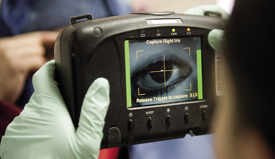 Biometric eye scanner identifies patients arriving at hospital at Bagram Airfield (U.S. Army/Chris Hargreaves)