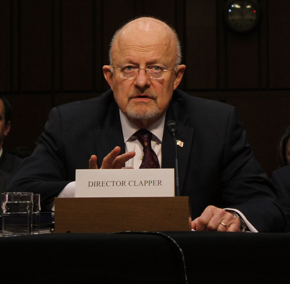 Director of National Intelligence James Clapper gives testimony before Senate Intelligence Hearing, January 30, 2012 (Kit Fox/Medill/Flickr)