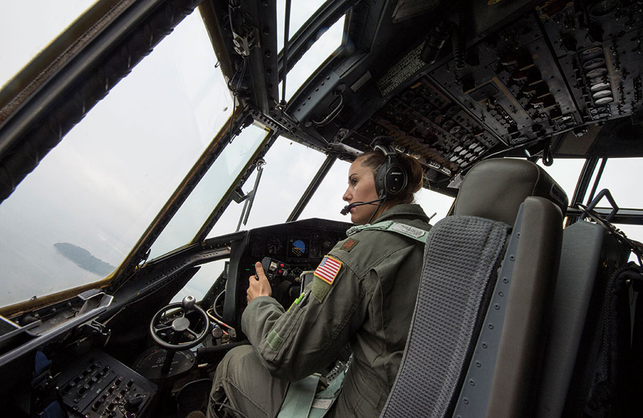 Airman with 731st Airlift Squadron pilots C-130 Hercules as part of U.S. Army Africa Exercise Central Accord 2016, in Libreville, Gabon (DOD/ Brian Kimball)