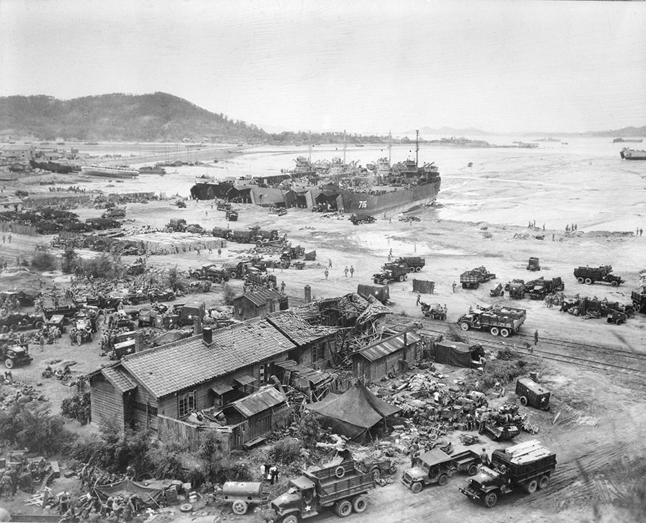 Largest amphibious landing since end of World War II, September 15, 1950, at Inchon Harbor, Republic of Korea (U.S. Army/31st Infantry Regiment)