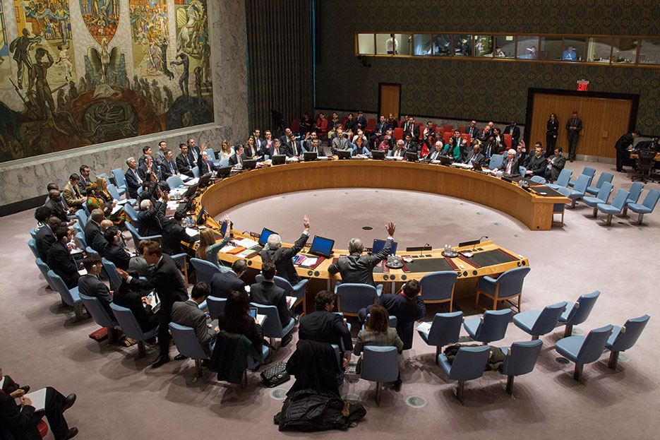United Nations Security Council unanimously adopts Resolution 2199 (February 12, 2015) condemning any trade, in particular of oil and oil products, with ISIL (Daesh), Al-Nusrah Front, and any other entities designated as associated with al Qaeda (Courtesy UN/Loey Felipe)