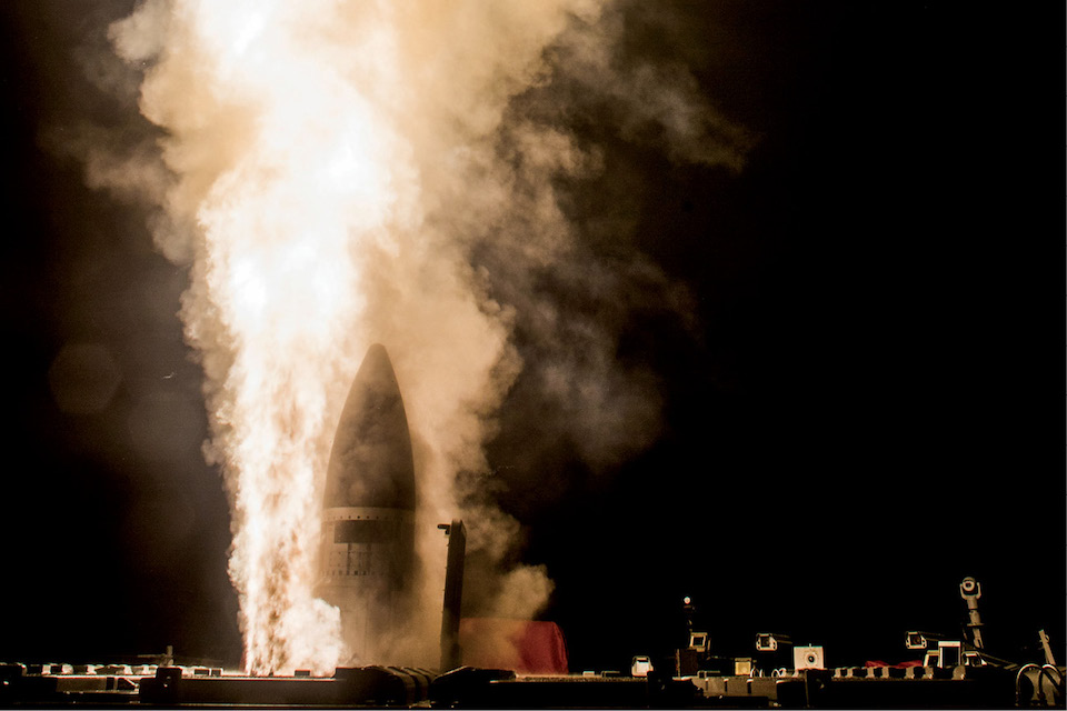 USS John Paul Jones launches Standard Missile-3 Block IIA during flight test off Hawaii, marking first successful intercept engagement using Aegis Baseline 9.C2 weapon system, February 2, 2017 (Missile Defense Agency)
