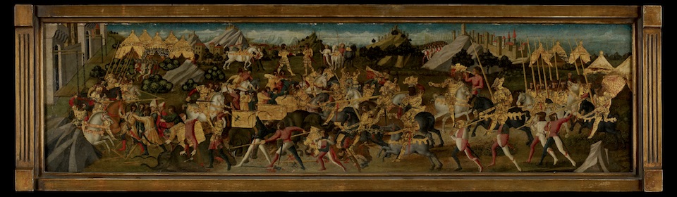 Scipio Africanus Storming New Carthage, ca. 1470, tempera on fabric, mounted on cassone panel, gift of Mr. and Mrs. Theodore W. Bennett (Courtesy Minneapolis Institute of Art)