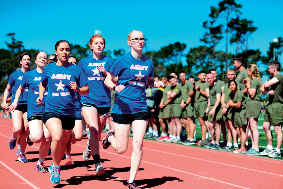 Army team at Defense Language Institute Foreign Language Center wins Commandant’s Cup relay race at Presidio’s Price Fitness Center Field, Monterey, California, June 15, 2016 (U.S. Army/Steven L. Shepard)